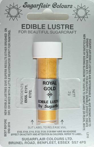 Sugarflair Edible Lustre Colour Royal Gold